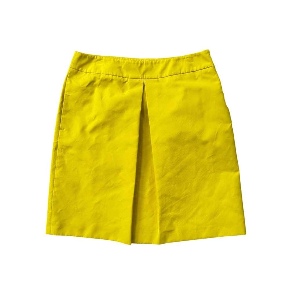 Weekend Max Mara Skirt Womens 8 Yellow Pleated A-Line Mini Knee Length Pockets
